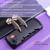 Expanable Spinner Wheel 2 Piece Luggage Set ABS Lightweight Suitcase with TSA Lock 20inch+24inch Purple + Plastic