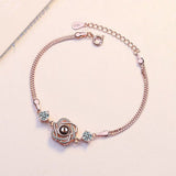 Customized color photo projection s925 pure silver six pointed star bracelet with 100 languages for birthday commemoration - V.I.P Digital Presence