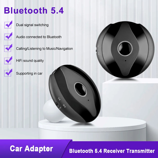 AUX Bluetooth audio receiver transmitter 2-in-1 BT5.4 car Bluetooth audio connector Bluetooth adapter - V.I.P Digital Presence