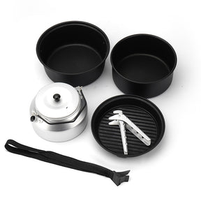 Non-stick coating aluminum alloy cover pot kettle lightweight portable camping pot frying pan outdoor picnic pot set - V.I.P Digital Presence