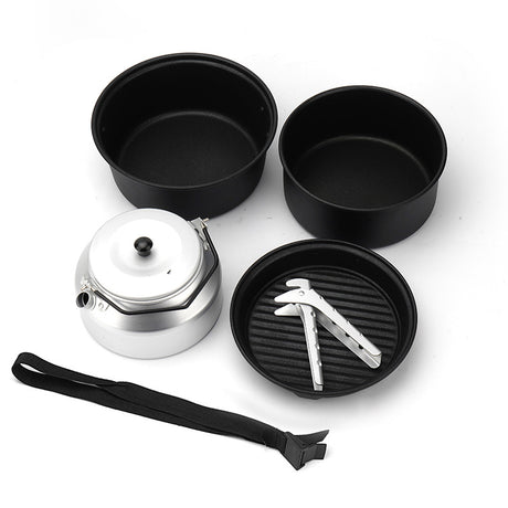 Non-stick coating aluminum alloy cover pot kettle lightweight portable camping pot frying pan outdoor picnic pot set - V.I.P Digital Presence