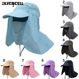 Sun Caps Flap Hats 360 degree Solar UV Protection Sun Hat Summer Men Women Sun Visor Cap Folding Removable Neck Face Mask Head - V.I.P Digital Presence