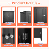 Bathroom floor storage cabinet, bathroom storage cabinet, 4-door independent cabinet, adjustable shelf, adaptive shelf, black - V.I.P Digital Presence
