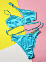 Chain Detail Crisscross Bikini Set - V.I.P Digital Presence