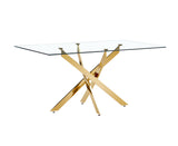 BL-16080-CLEAR GLASS-GOLD TABLE CLEAR GLASS TOP - V.I.P Digital Presence