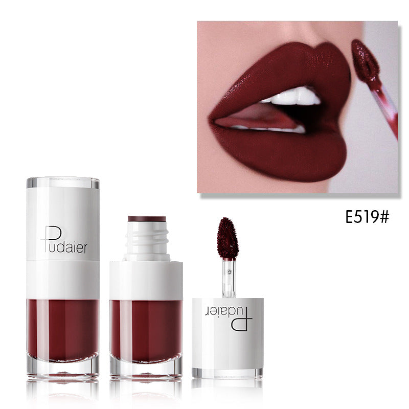 Pudaier Lipstick Small White Bottle Matte Lip Gloss Color Development Moisturizing Not Smudged Waterproof Non-Stick Cup Lip Glaze - V.I.P Digital Presence