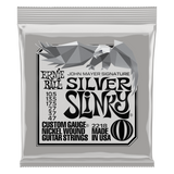 Ernie Ball John Mayer Silver Slinky Nickel Wound Electric Guitar Strings 3-Pack Tin - 10.5-47 Gauge - V.I.P Digital Presence