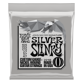 Ernie Ball John Mayer Silver Slinky Nickel Wound Electric Guitar Strings 3-Pack Tin - 10.5-47 Gauge - V.I.P Digital Presence