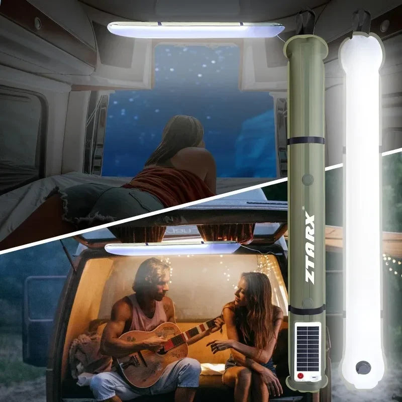 Outdoor folding inflatable camping light solar inflatable light waterproof magnetic suction column portable lantern - V.I.P Digital Presence