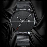 Simple Men's Watch Stainless Steel Mesh Band Watches Classic Quartz Date Wristwatch Casual Luxury Masculino Relogios - V.I.P Digital Presence
