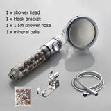 New Tourmaline balls Filter Shower Head Water saving 3 Modes adjustable SPA shower head on/off button high pressure shower - V.I.P Digital Presence
