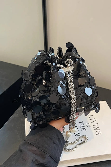 Drawstring Sequin Crossbody Bag - V.I.P Digital Presence