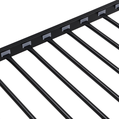 Double decker bed, size above twin bed, with 2 ladders and full-length guardrail, metal, storage space, black - V.I.P Digital Presence