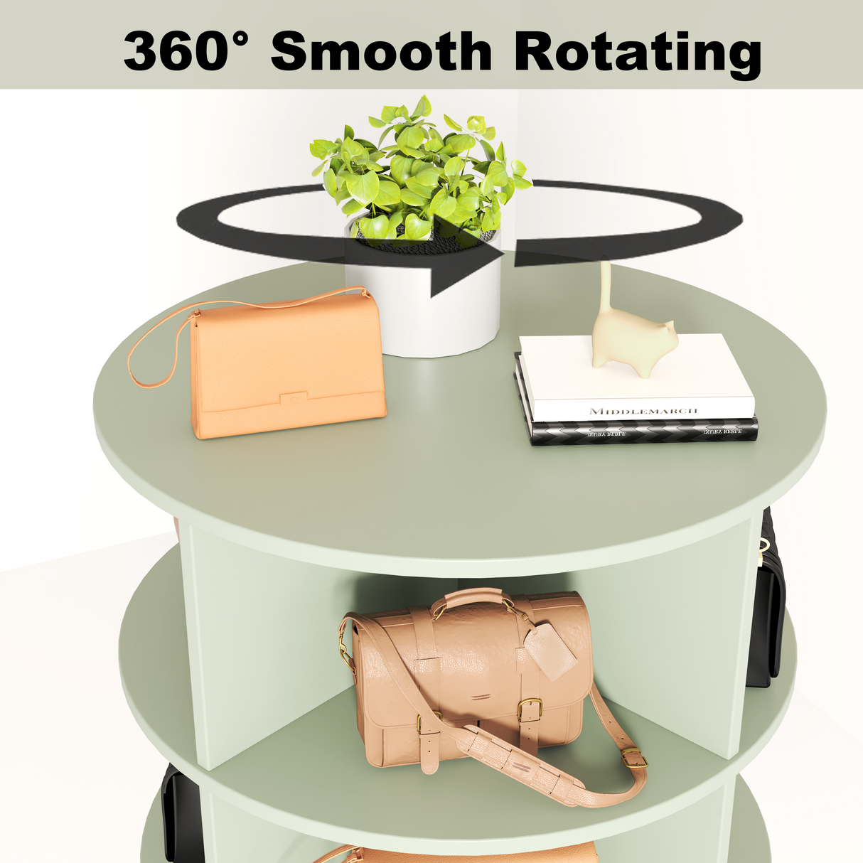 Green 360 Rotating shoe cabinet 7 layers - V.I.P Digital Presence