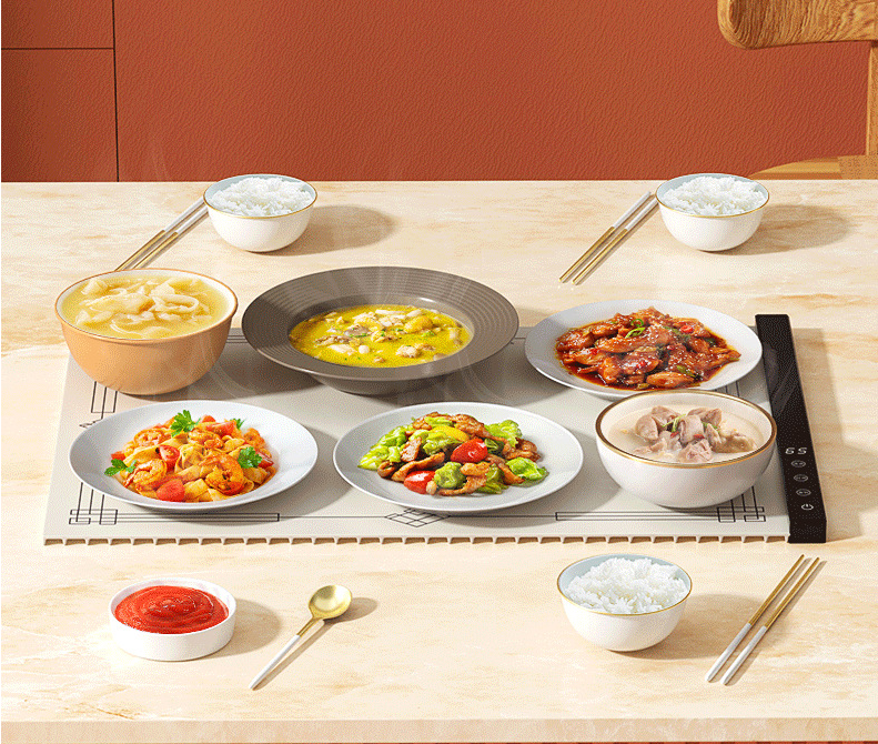 Silicone food insulation hot dish board, home folding multifunctional intelligent constant temperature heating table - V.I.P Digital Presence