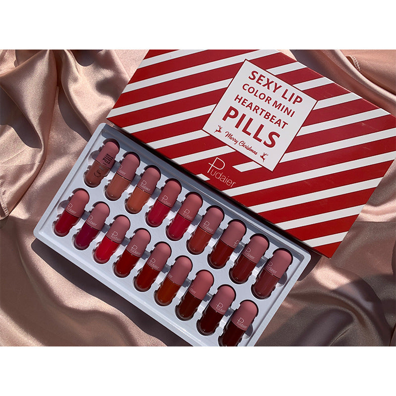 Pudaier 18 Color Mini Capsule Lip Glaze Velvet Fog Color Non-Stick Cup Smooth Matte - V.I.P Digital Presence