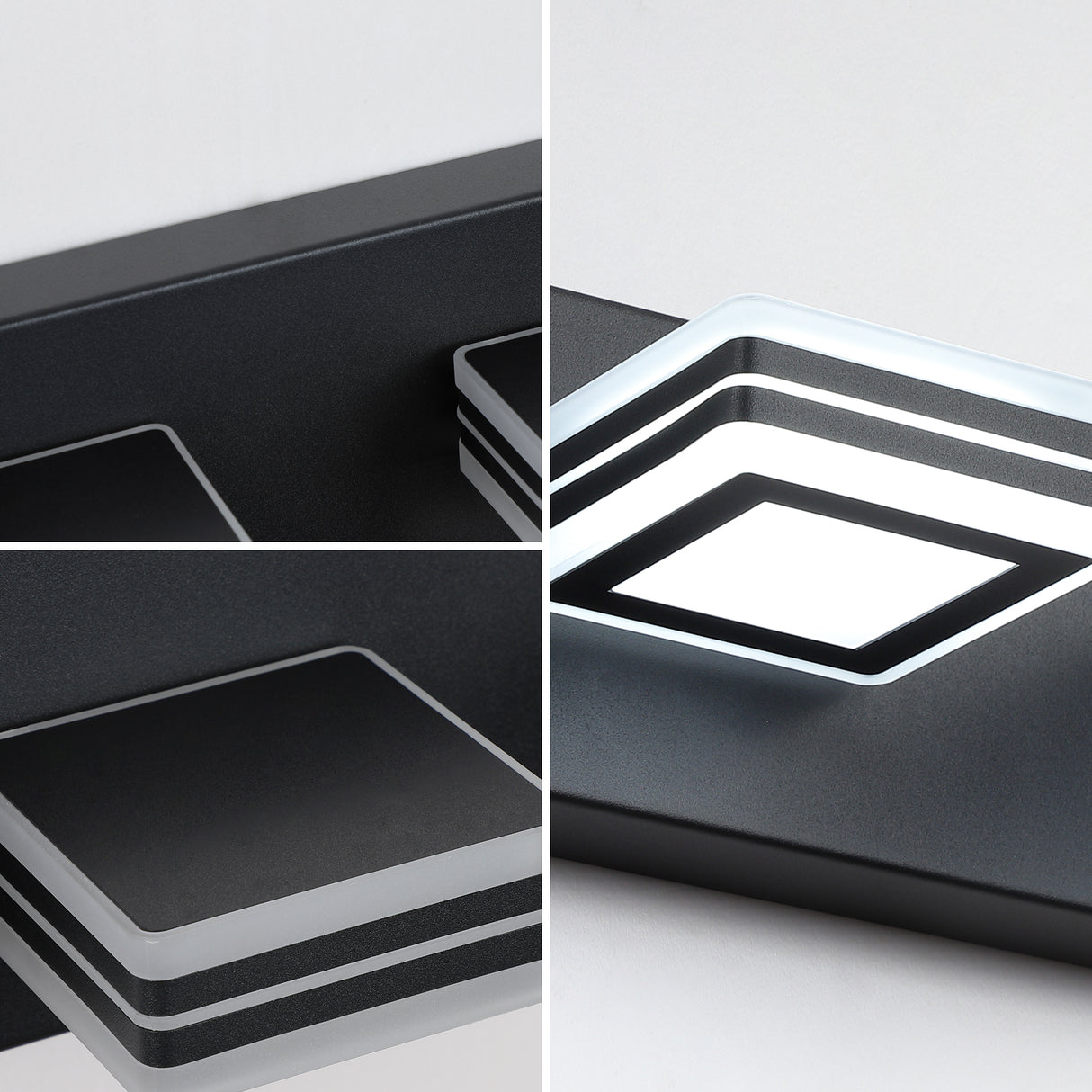 LED Modern Black Vanity Lights, 6-Lights Acrylic Matte Black Bathroom Vanity Lights Over Mirror - V.I.P Digital Presence