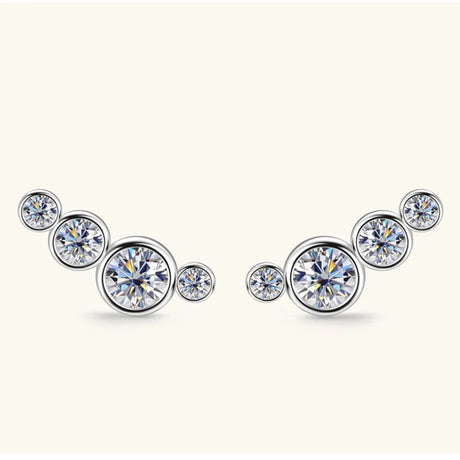 Moissanite 925 Sterling Silver Stud Earrings - V.I.P Digital Presence
