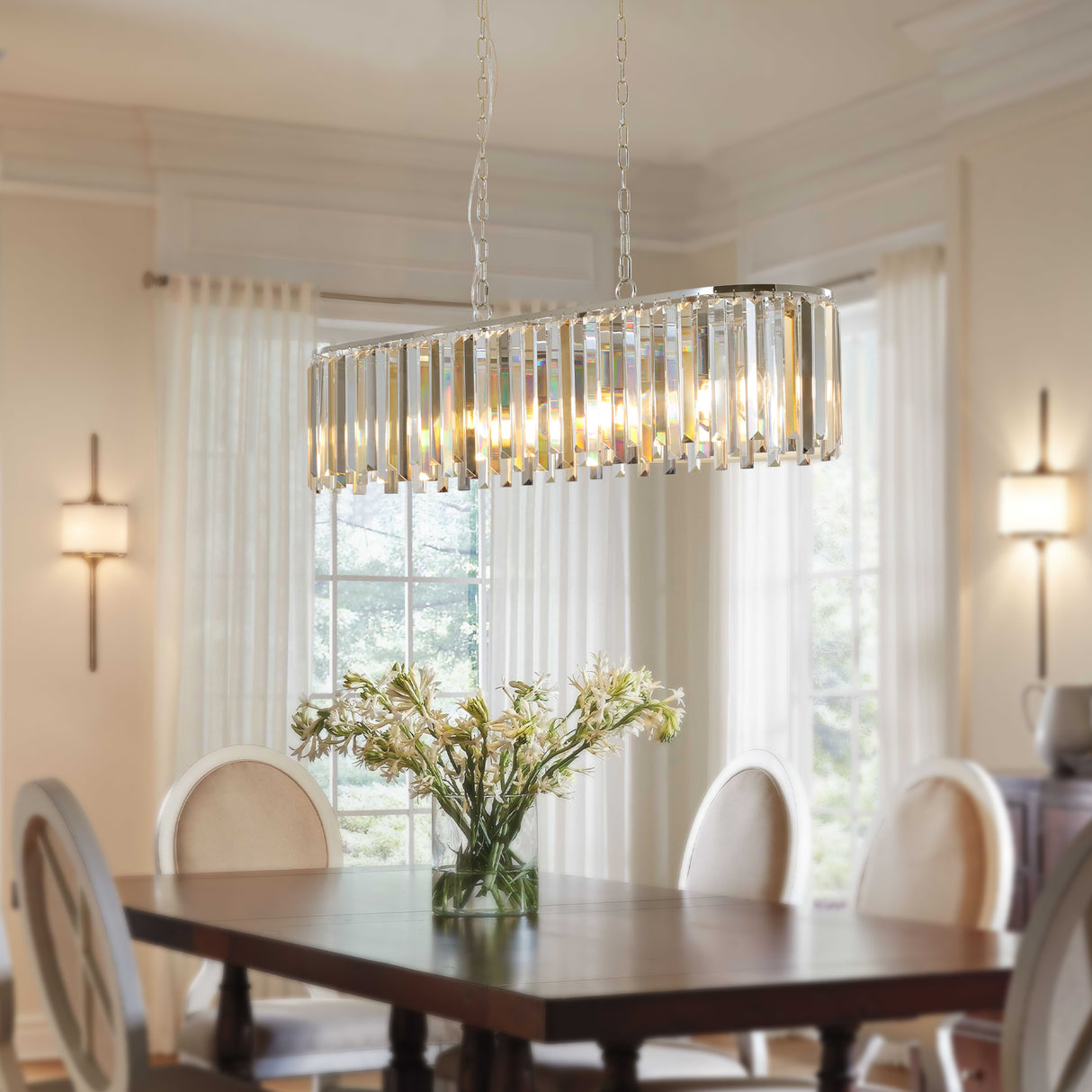 Modern Oval Crystal ceiling chandelier Luxury Home Decor Light Fixture - V.I.P Digital Presence