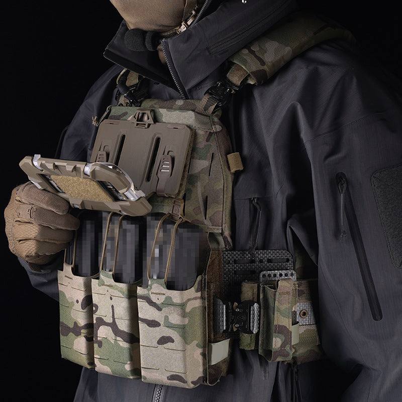Chaleco de guerra con montaje MOLLE para colgar en el pecho, universal, portaplacas para teléfono móvil, tablero de navegación plegable