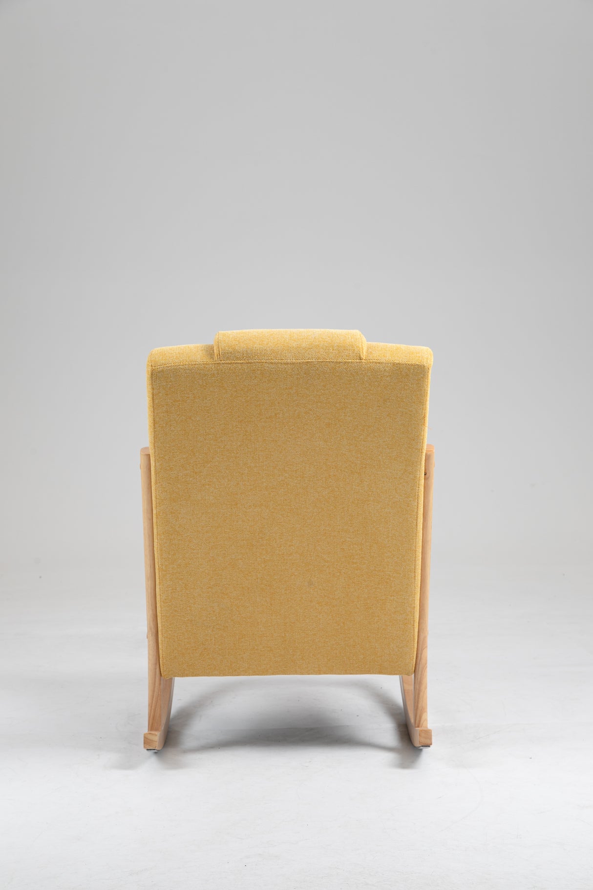 Rocking Chair Upholstered Fabric Rocking Armchair Indoor with High Backrest Glider Chairs and Lumbar Pillow for Living Room - V.I.P Digital Presence