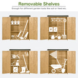 Outdoor 5.3ft Hx4.6ft L Wood Storage Shed Tool Organizer,Garden Shed, Storage Cabinet with Waterproof Asphalt Roof Natural - V.I.P Digital Presence