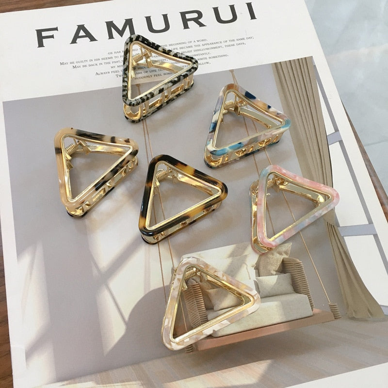 Chic Geometric Acetate Hair Claw Clamps Metal Hair Crab Women Girls Hair Clip Leopard Hairpin Hair Crab Hair Accessories - V.I.P Digital Presence