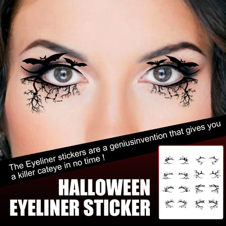 Halloween Eyeliner Patch, Scary Fashion Party Makeup Kit Bat Spider Decorative Eyeliner Eyeshadow Patch - V.I.P Digital Presence