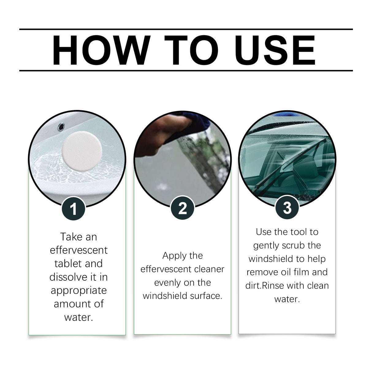 Glass Oil Film Cleaning Tablet, Front Inner Windshield Oil Film Removing Stain Brightening Cleaning Tablet - V.I.P Digital Presence