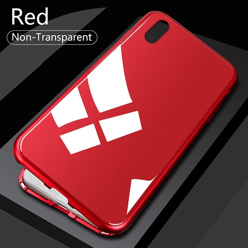Double sided  Magnetic Case for iPhone X Clear Tempered Glass Magnet Adsorption Case - V.I.P Digital Presence