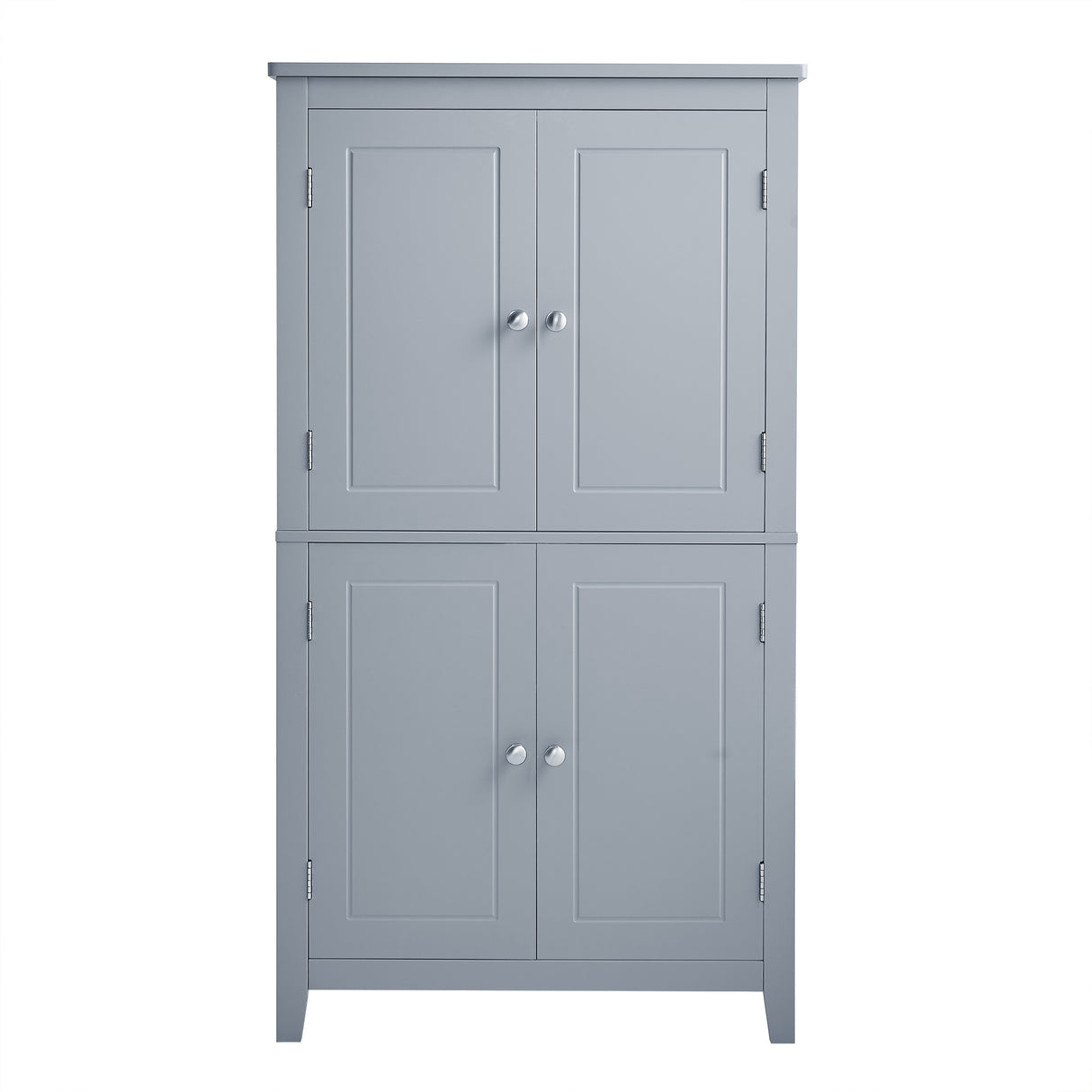 Bathroom floor storage cabinet, bathroom storage cabinet, 4-door independent cabinet, adjustable shelf, adaptive shelf, gray - V.I.P Digital Presence