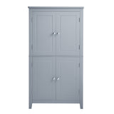 Bathroom floor storage cabinet, bathroom storage cabinet, 4-door independent cabinet, adjustable shelf, adaptive shelf, gray - V.I.P Digital Presence