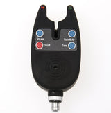 Alarma de picadura de pesca con 2 LED, luz azul, volumen ajustable, sensibilidad al sonido, herramienta de pesca impermeable.