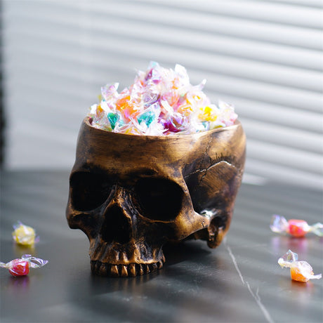 Bronze Skeleton Flower Pot Candy Storage Plate Makeup Brush - V.I.P Digital Presence