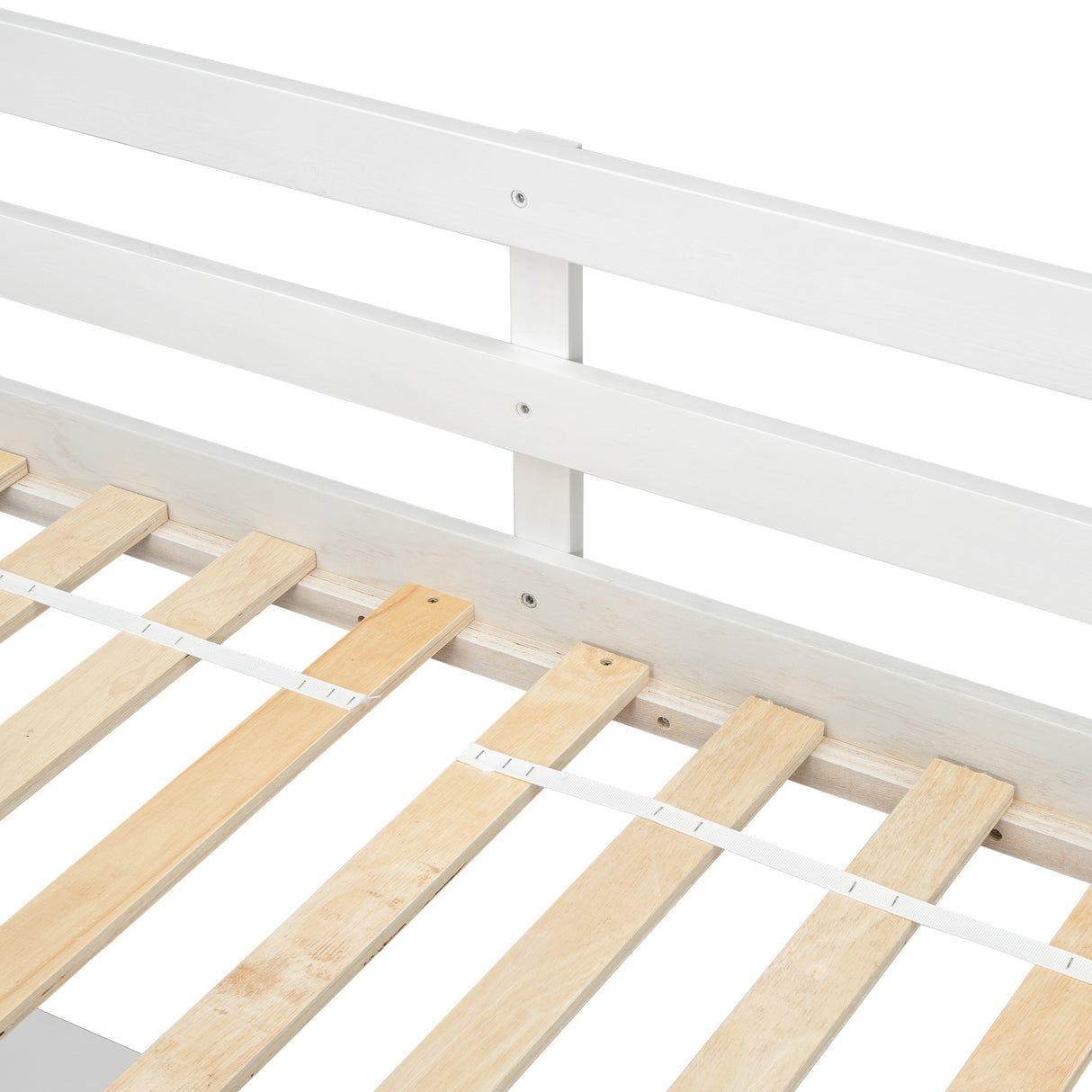 Twin Loft Wood Bed with Under-bed, Built-in Desk, a Storage Cabinet of 2 Drawers, Guardrails, Ladder,White - V.I.P Digital Presence
