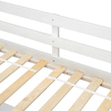 Twin Loft Wood Bed with Under-bed, Built-in Desk, a Storage Cabinet of 2 Drawers, Guardrails, Ladder,White - V.I.P Digital Presence