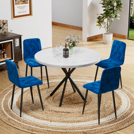 Dining Chairs Set of 4, Modern Kitchen Dining Room Chairs, Velvet Dining Chair Upholstered Cushion Seat and Sturdy Metal Legs - V.I.P Digital Presence