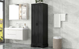 Storage Cabinet with Two Doors for Bathroom, Office, Adjustable Shelf, MDF Board, Black - V.I.P Digital Presence