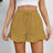 Women's cotton and linen shorts with ruffled edges and drawstring casual pants for women - V.I.P Digital Presence