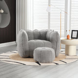 Soft Bean Bag Chair with High Resilient Foam(Chips)for living room and bedroom,Comfortable Square Lazy Sofa with Footstool - V.I.P Digital Presence
