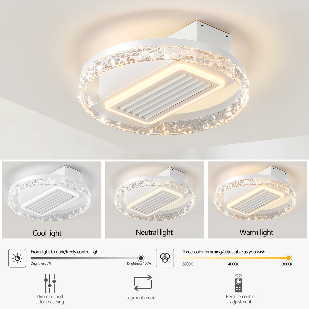 Bladeless Fan Lamp With Lights Dimmable  LED - V.I.P Digital Presence