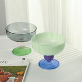 Household heat-resistant cute stained glass bowl tall dessert bowl sugar bowl household taro round ice cream bowl yogurt bowl - V.I.P Digital Presence