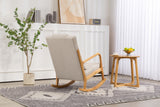 Rocking Chair Upholstered Fabric Rocking Armchair Indoor with High Backrest Glider Chairs and Lumbar Pillow for Living Room - V.I.P Digital Presence