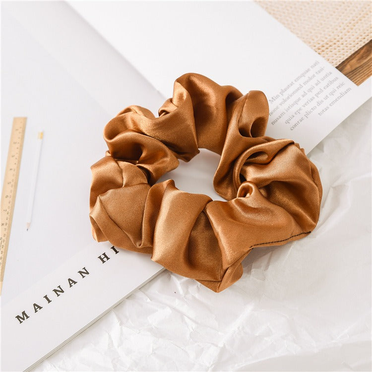 Women Silk Scrunchie Elastic Handmade Multicolor Hair Band Ponytail Holder Headband Hair Accessories 1PC Satin Silk Solid Colo - V.I.P Digital Presence