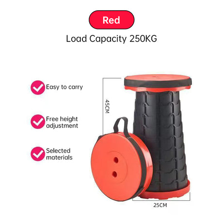 400lbs Capacity Heavy - Duty Folding Stool. Collapsible, Telescoping, Portable. Ideal for Camping & Fishing. - V.I.P Digital Presence
