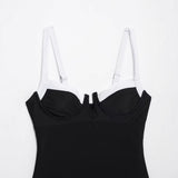 High fork V-neck vacation hot girl one-piece swimsuit female - V.I.P Digital Presence