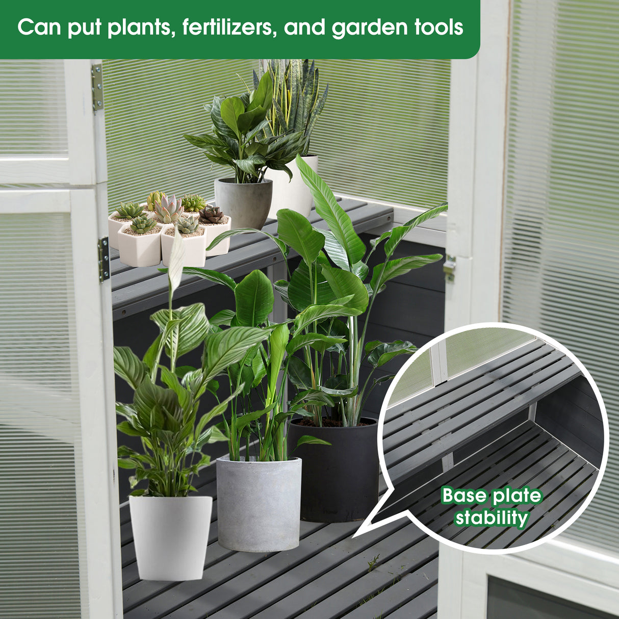 76''x48''x86'' Polycarbonate Greenhouse, Walk-in Outdoor Plant Gardening Greenhouse for Patio Backyard Lawn - V.I.P Digital Presence