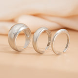 Fashion irregular alloy ring 3-piece set with smooth geometric opening ring set - V.I.P Digital Presence