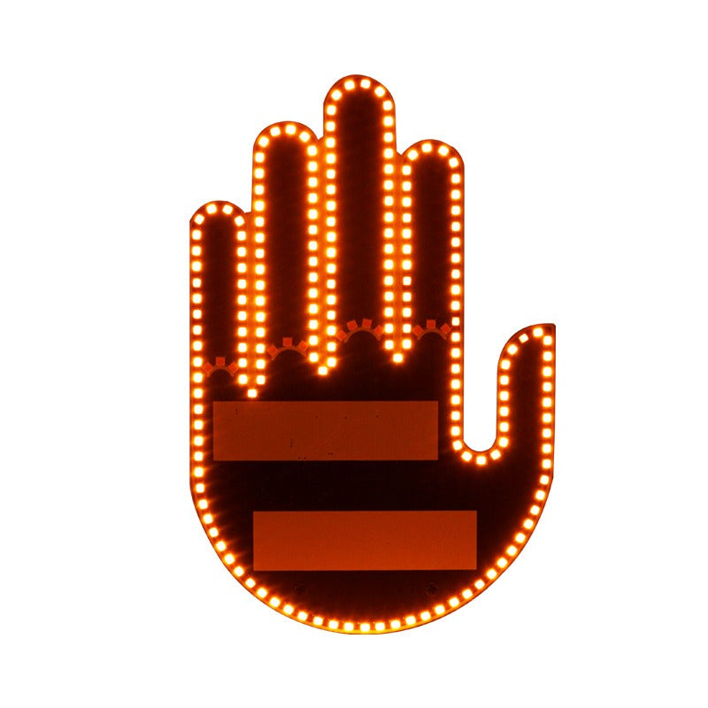 Funny Gift Gesture LED Car Middle Finger Back Window Car Sign LED Hand Novelty Car Interior Decoration Suspension In The Car - V.I.P Digital Presence