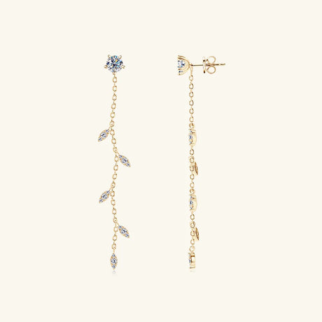 1.38 Carat Moissanite 925 Sterling Silver Leaf Earrings - V.I.P Digital Presence